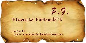 Plavsitz Fortunát névjegykártya